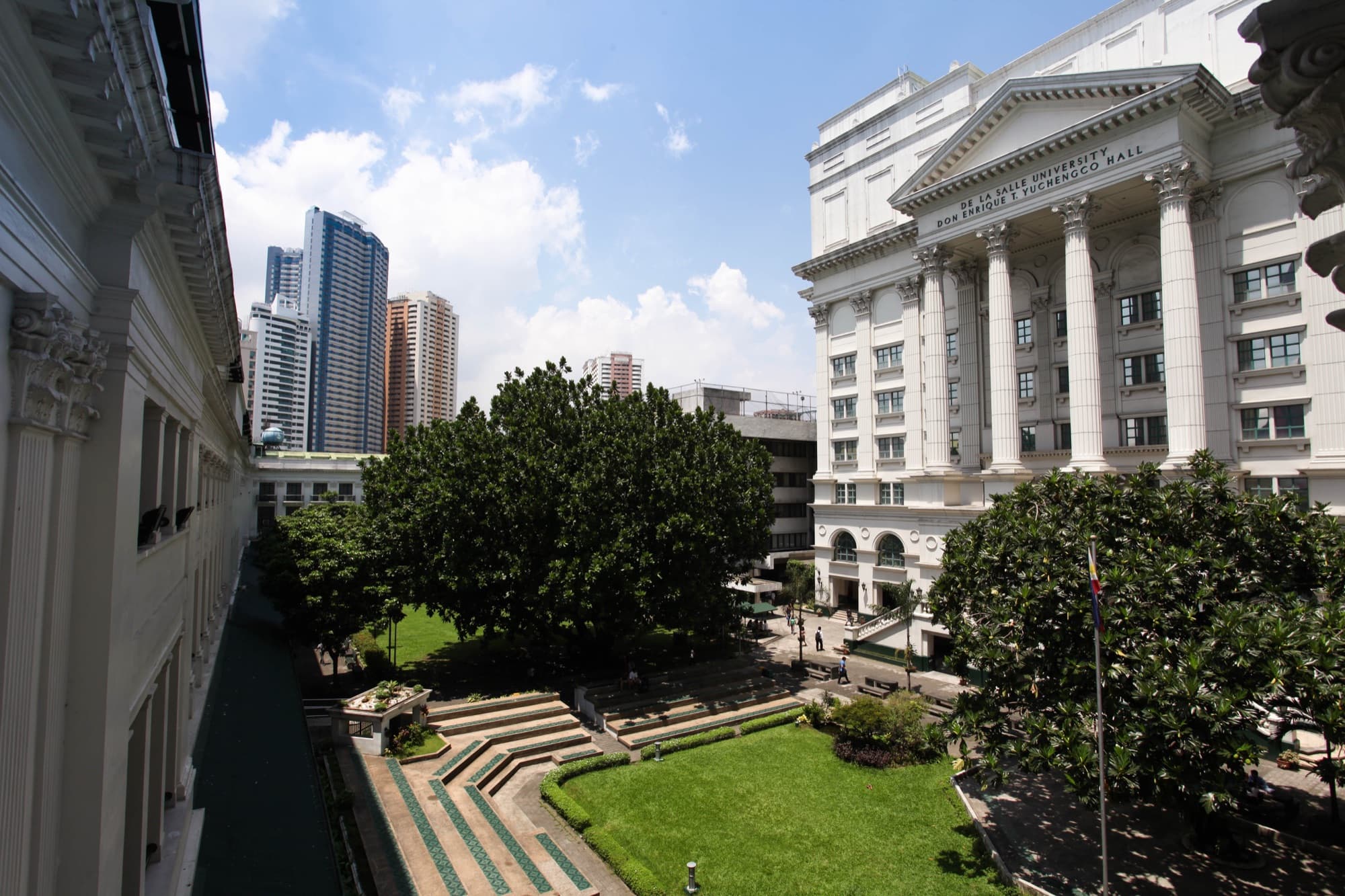 De La Salle University's Don Enrique T. Yuchengco Hall and campus grounds